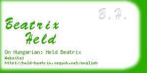 beatrix held business card